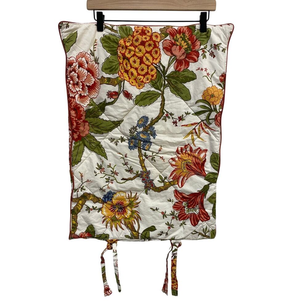 Pottery Barn Jacobean FLORAL QUILTED (2) Pillow Shams Standard 100% Cotton